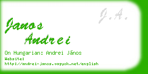 janos andrei business card